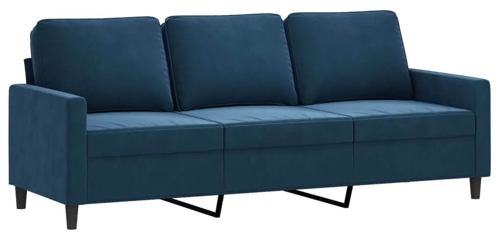 Set de canapele cu perne, 2 piese, albastru, catifea