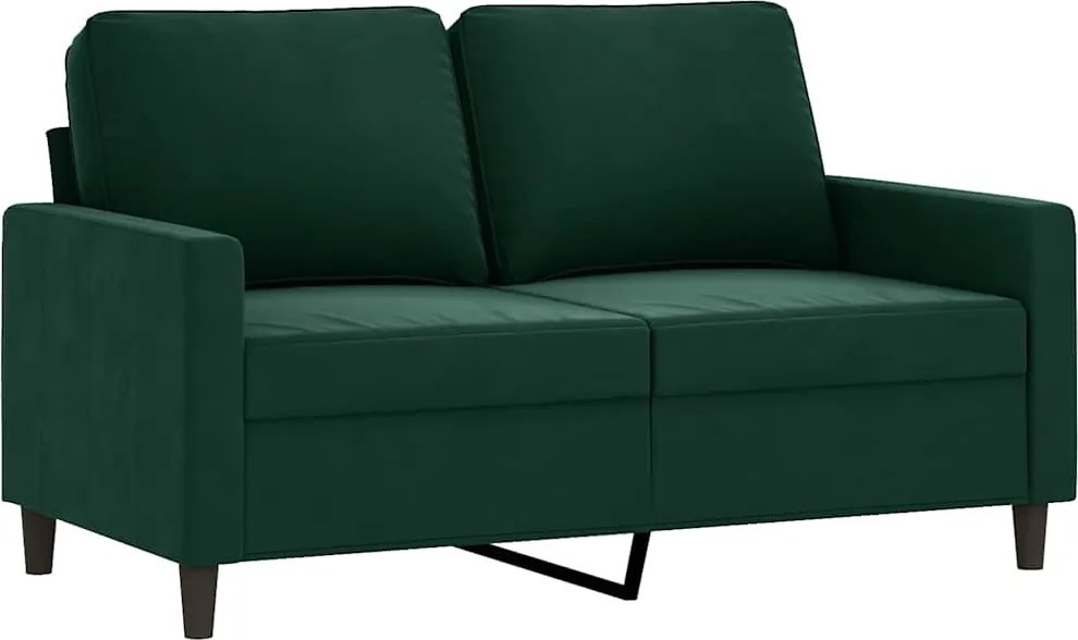 vidaXL Canapea cu 2 locuri, verde închis, 120 cm, catifea