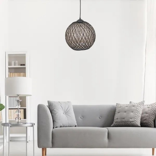 Lustră pe cablu JUTE 1xE27/60W/230V negru