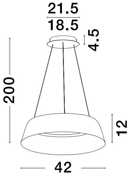 Pendul LED dimabil design modern ALBA negru 42cm