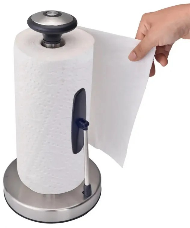 Suport pentru hartie de bucatarie Kinghoff KH 1955, 36,5 cm, Otel inoxidabil, Argintiu