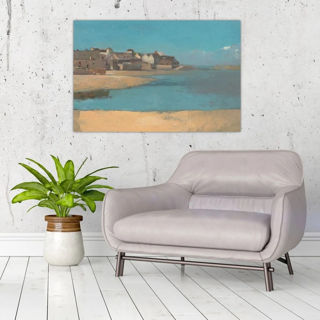 Tablou - Odilon Redon, Village by the Sea in Brittany, reproducere (90x60 cm)