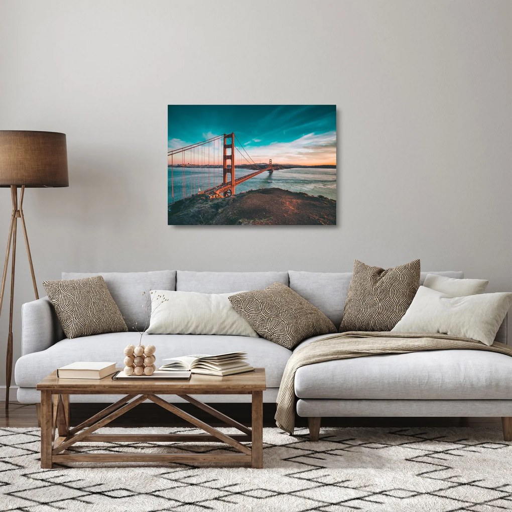 Tablou pe sticlă - Golden Gate, San Francisco (70x50 cm)