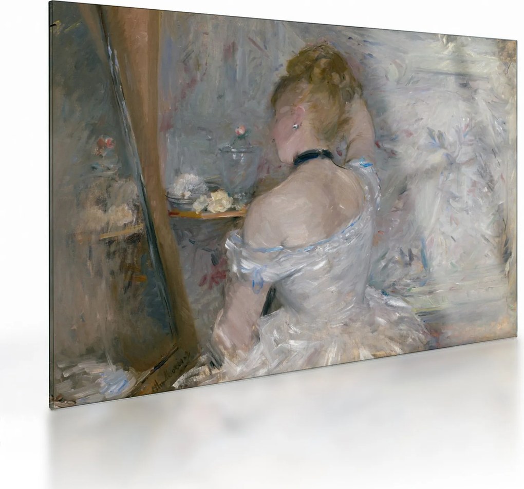 Tablou pe sticlă - Berthe Morisot, Woman at Her Toilette, reproducere (70x50 cm)