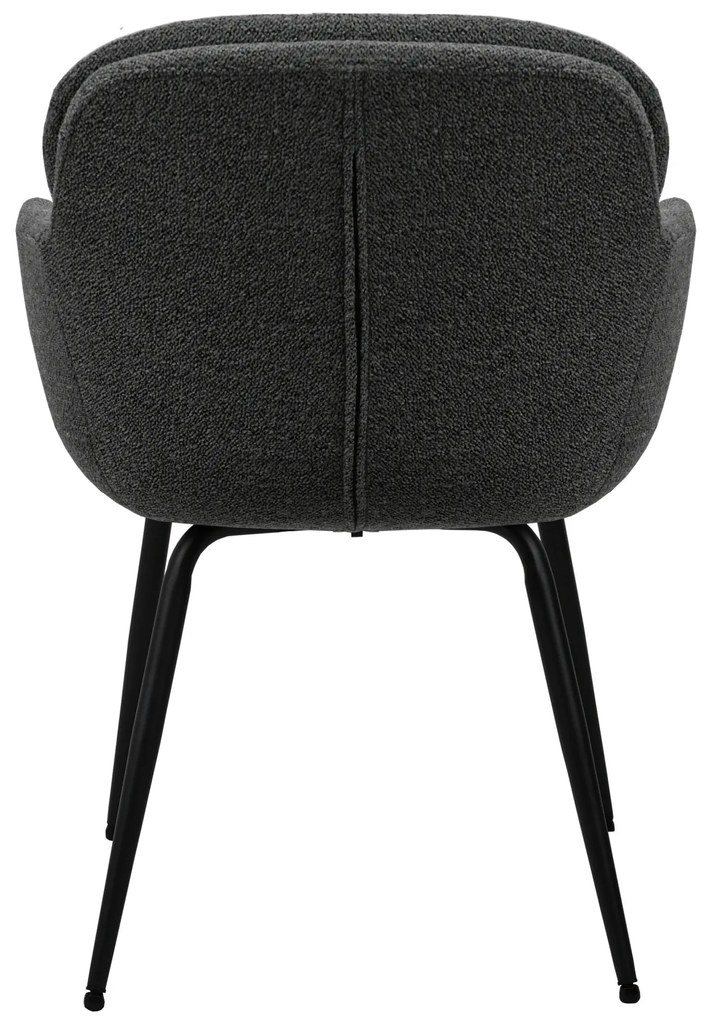 MAZZONI EXPORT GEORGIA Antracit (material Monza 130) - SCAUN MODERN TAPIȚAT BOUCLÉ PENTRU SALON/SUFRAGERIE/BIROU LOFT