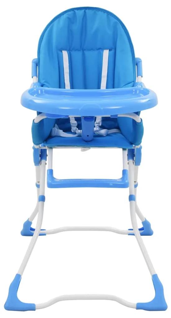 Scaun de masa inalt pentru copii, albastru si alb Albastru
