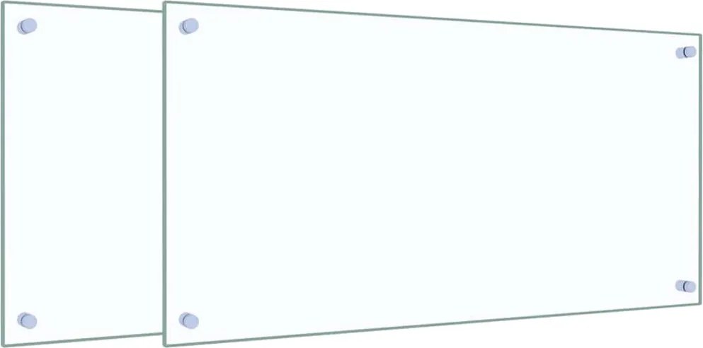 vidaXL Panou antistropi bucătărie 2 buc. transparent 80x40 cm sticlă