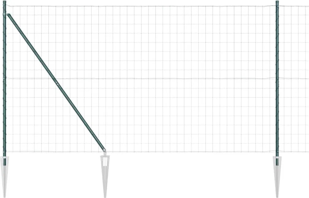 vidaXL Gard cu Stâlp Verde 1,5 x 10 m Oțel și PVC