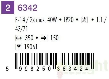 Lustra, Plafonier cu 2 spoturi Aurel 6342 RX