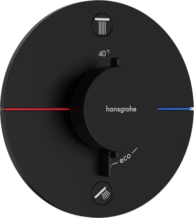 Baterie cada-dus termostatata Hansgrohe ShowerSelect Comfort S finisaj negru mat fara corp ingropat