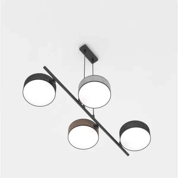 Lustră cu cablu DRUMZ 4xE14/10W/230V negru/maro/gri