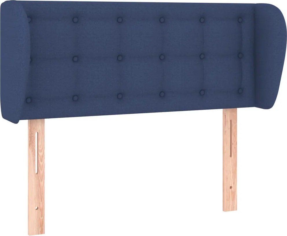 vidaXL Tăblie de pat cu aripioare, albastru, 83x23x78/88 cm textil