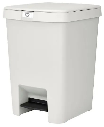 Coș cu pedală Brabantia StepUp 1008483, 25 L, Materiale ecologice, Deschidere mare, Gri deschis