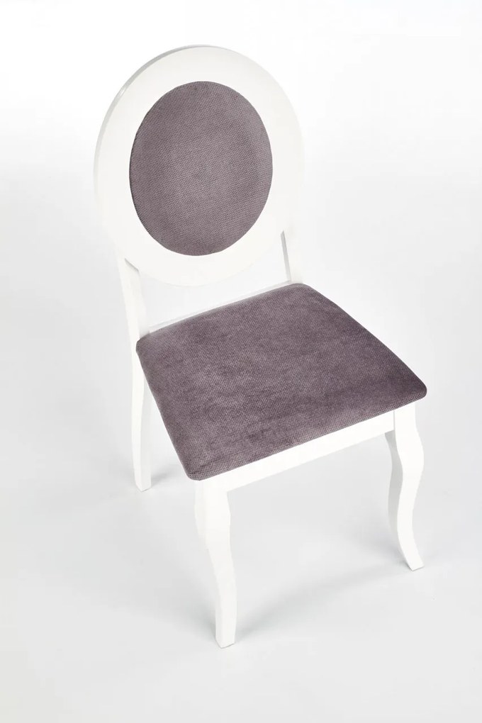 Scaun Barock material gri alb