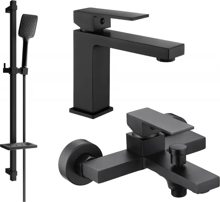 Mexen Uno DQ62 set pentru cadă, negru - 71403DQ62-70