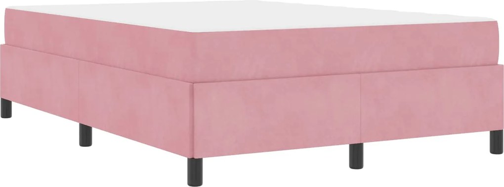 vidaXL Cadru de pat cu saltea Roz 160 x 200 cm țesătură