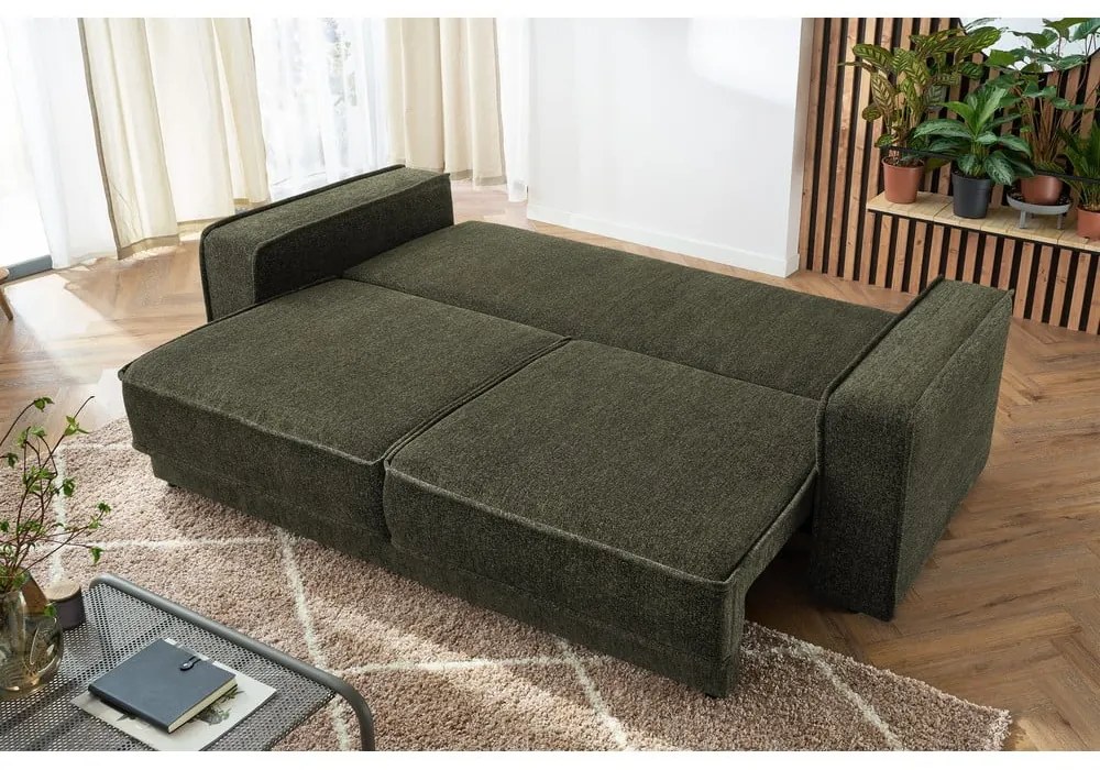 Canapea extensibilă verde Emile - Bobochic Paris