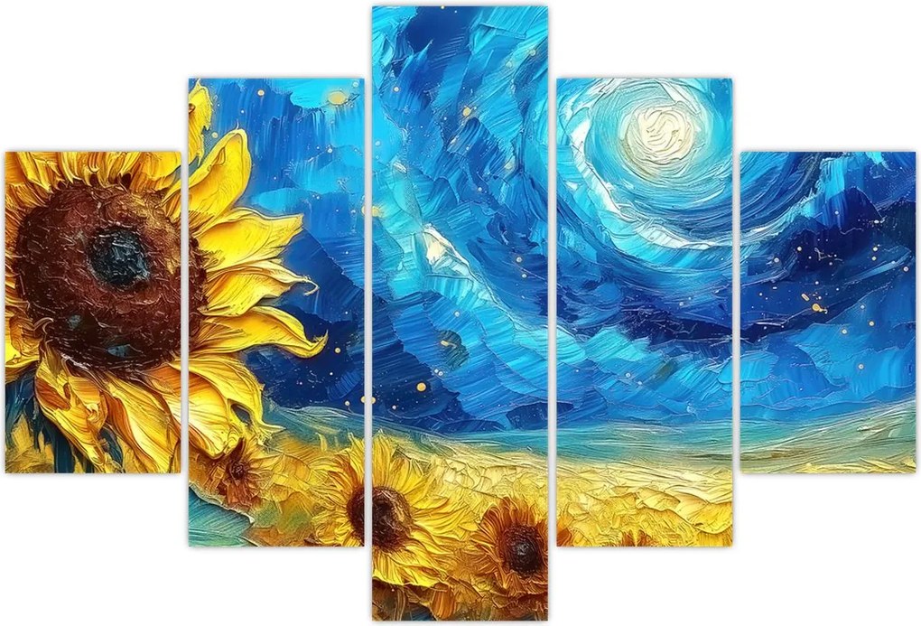 Tablou - Pictura floarea-soarelui (150x105 cm)