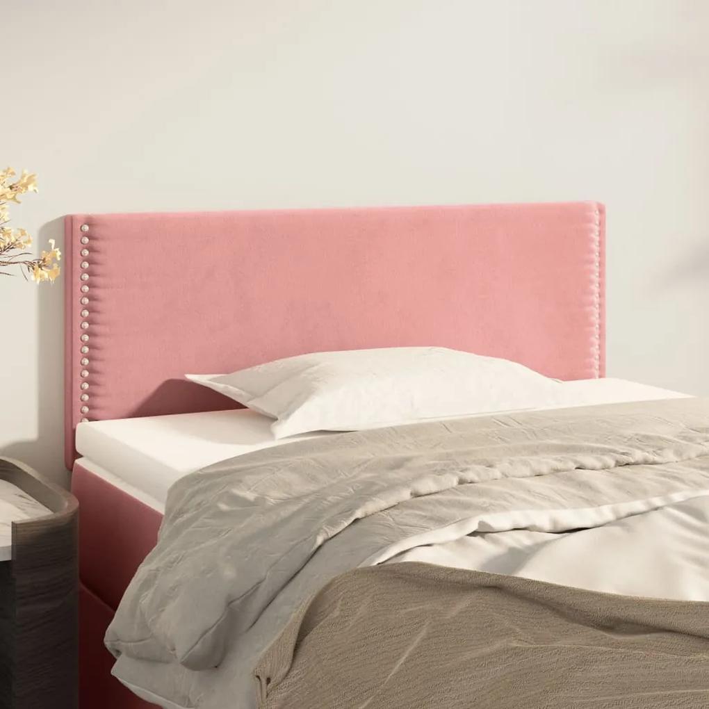345903 vidaXL Tăblie de pat, roz, 90x5x78/88 cm, catifea