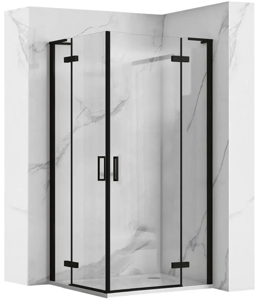 Cabina dus Hugo Double negru 80x80 cm