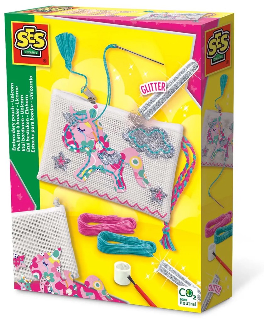 Set creativ - Geanta brodata unicorn