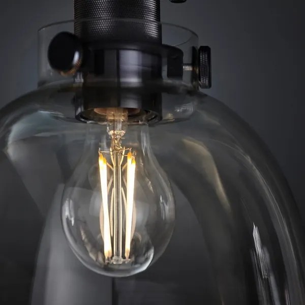 Plafonieră Endon 99106 URBAN 1xE27/10W/230V negru/transparent