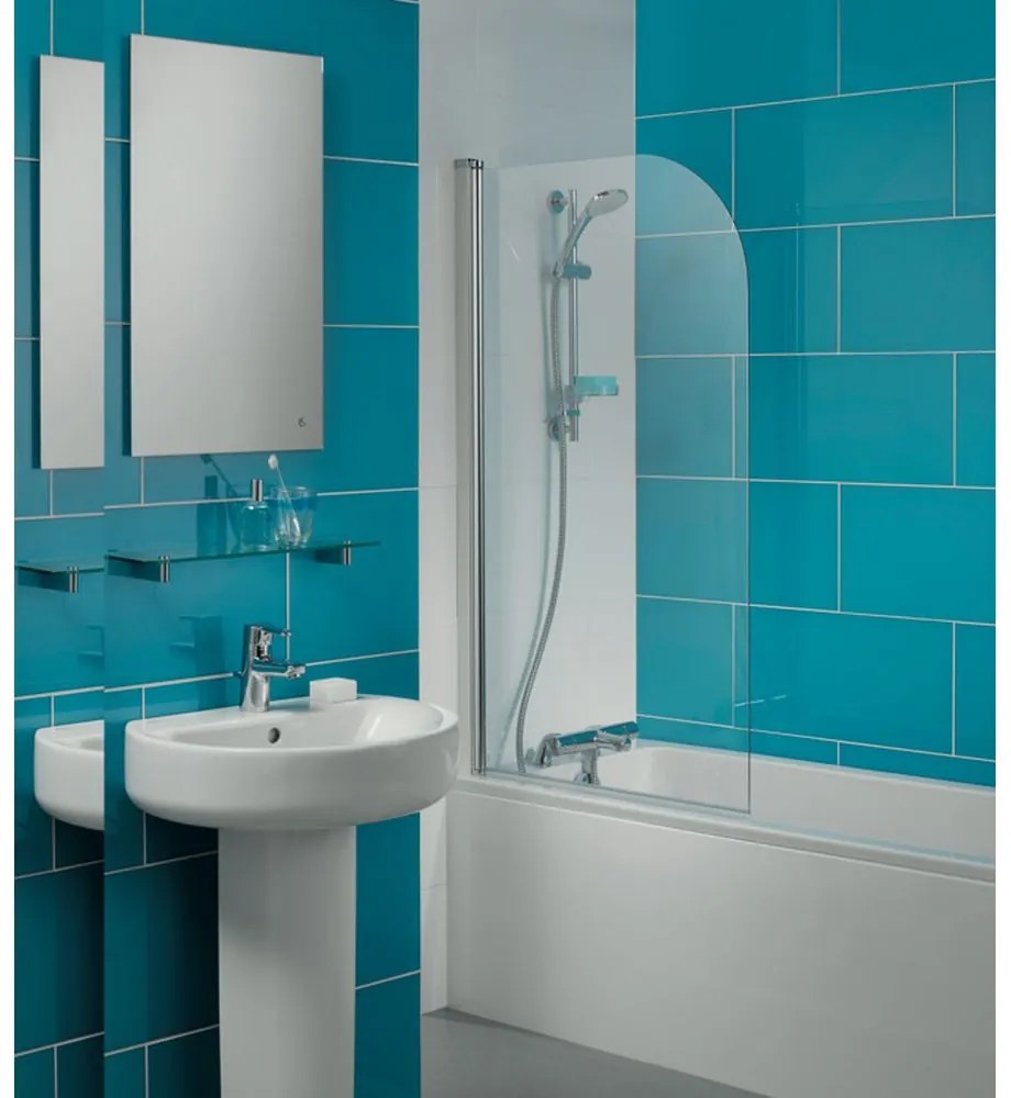 Paravan cada, 80x140 cm, silver bright   sticla transparenta