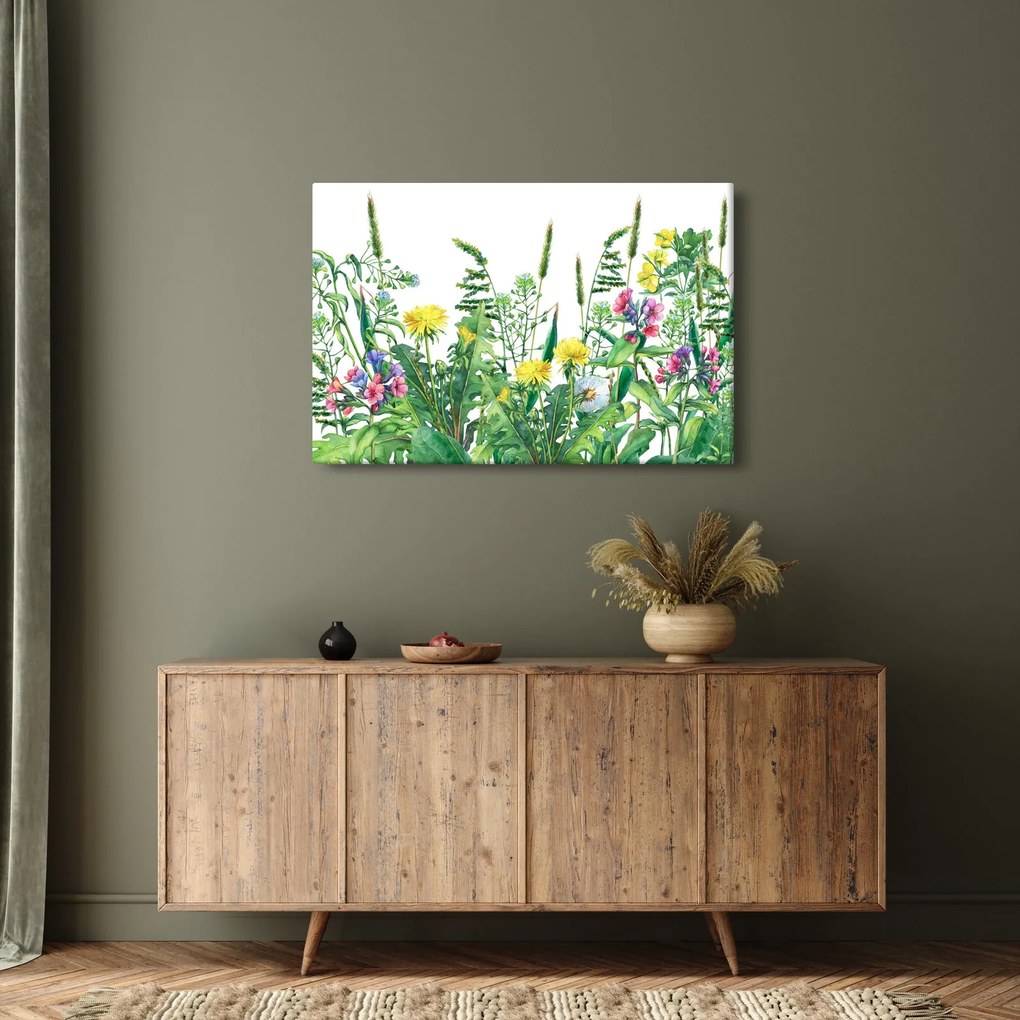 Tablou - Flori de pajiște pictate (90x60 cm)