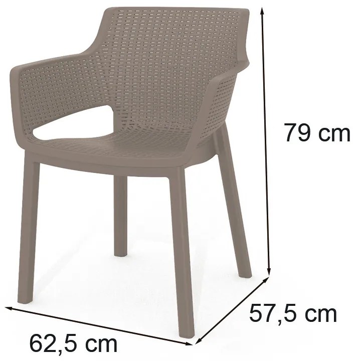 Set mobilier de grădină Evyon 6+1 cappuccino