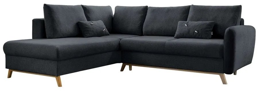 Colțar extensibil cu șezlong pe partea stângă Miuform Scandic Lagom L, gri închis