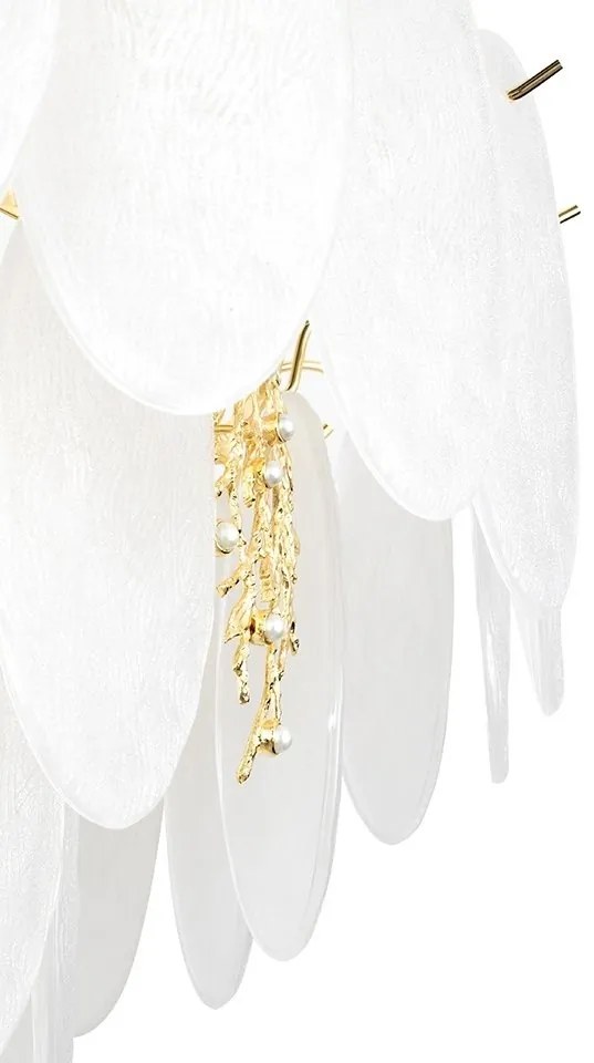 Lustra suspendata metal auriu si sticla CLARA 80