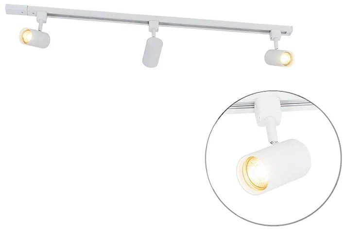 Sistem de iluminat inteligent cu șină albă, monofazat, cu 3 lumini, inclusiv Wifi GU10 - Iconic Jeana