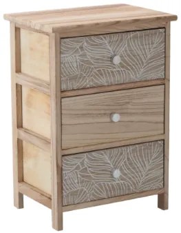 Comodă LUIZA cu 3 sertare - design boho, 40 x 29 x 58 cm
