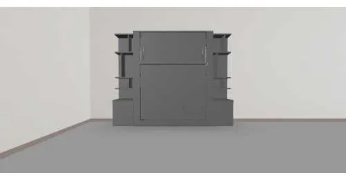 Set pat rabatabil dublu (150X200), 2 biblioteci 50 cm - NOVA SMALL BOOKCASES SET