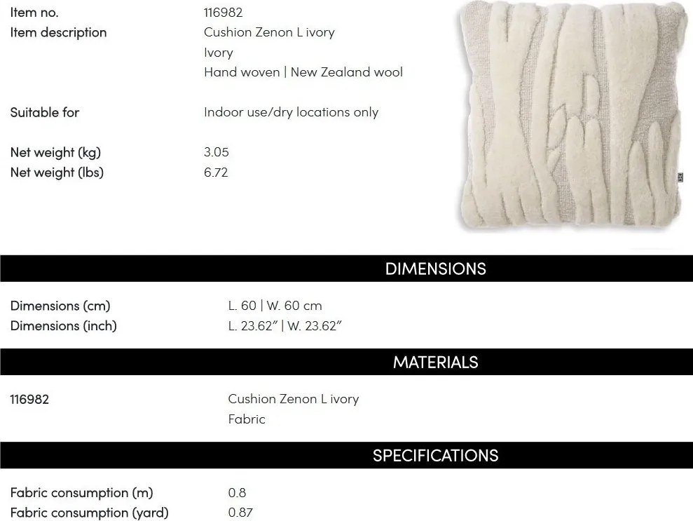 Perna design LUX Zenon L, Ivory