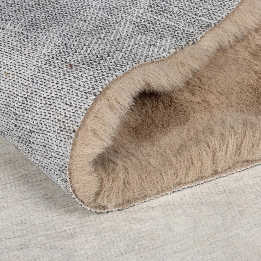 Blană maro sintetică 180x290 cm Waffle Faux Fur – Flair Rugs