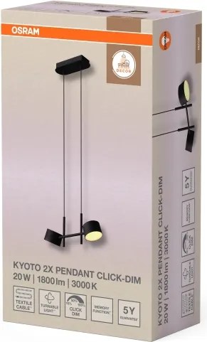 Osram - Lampă suspendată LED dimabilă DECOR KYOTO, 2xLED/10W/230V, negru