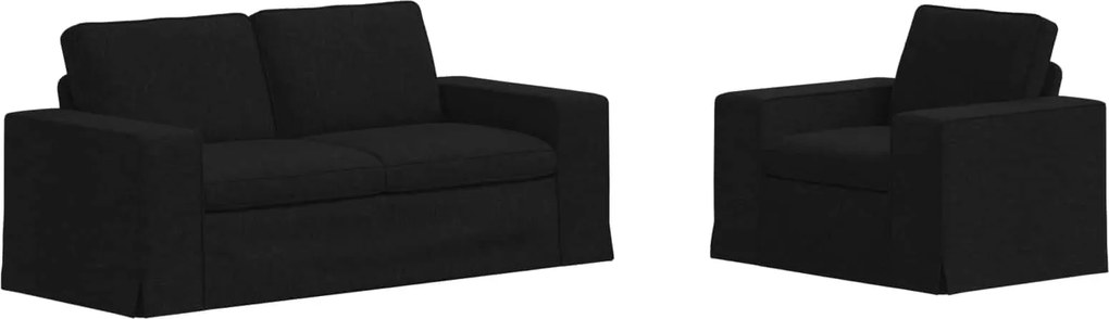 vidaXL Set de canapea 2 pcs Negru 182 x 80 x 82 cm țesătură