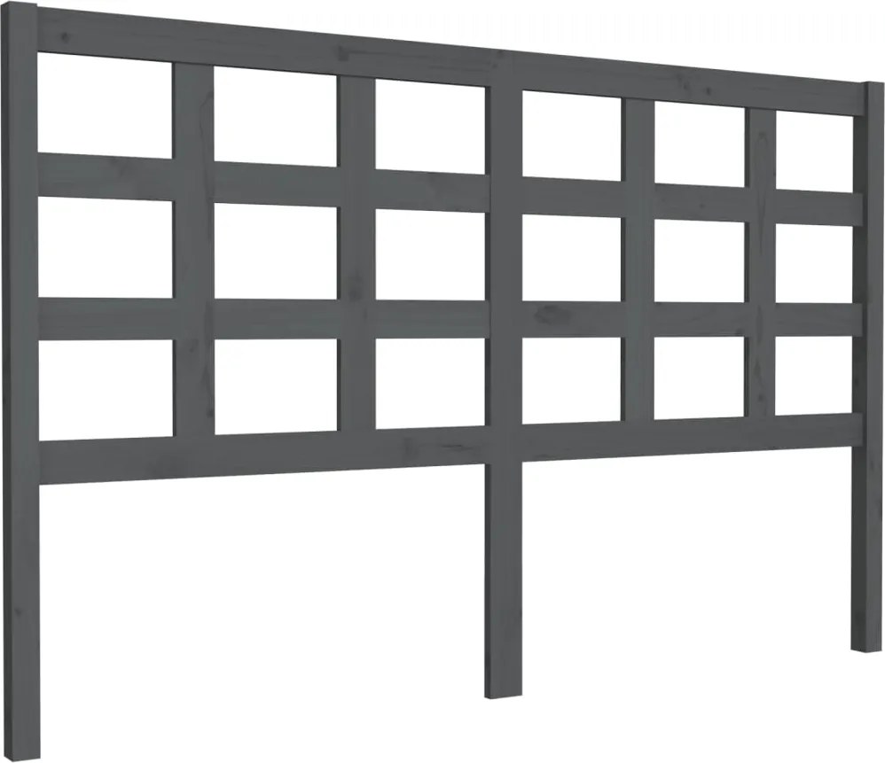 vidaXL Tăblie de pat, gri, 156x4x100 cm, lemn masiv de pin