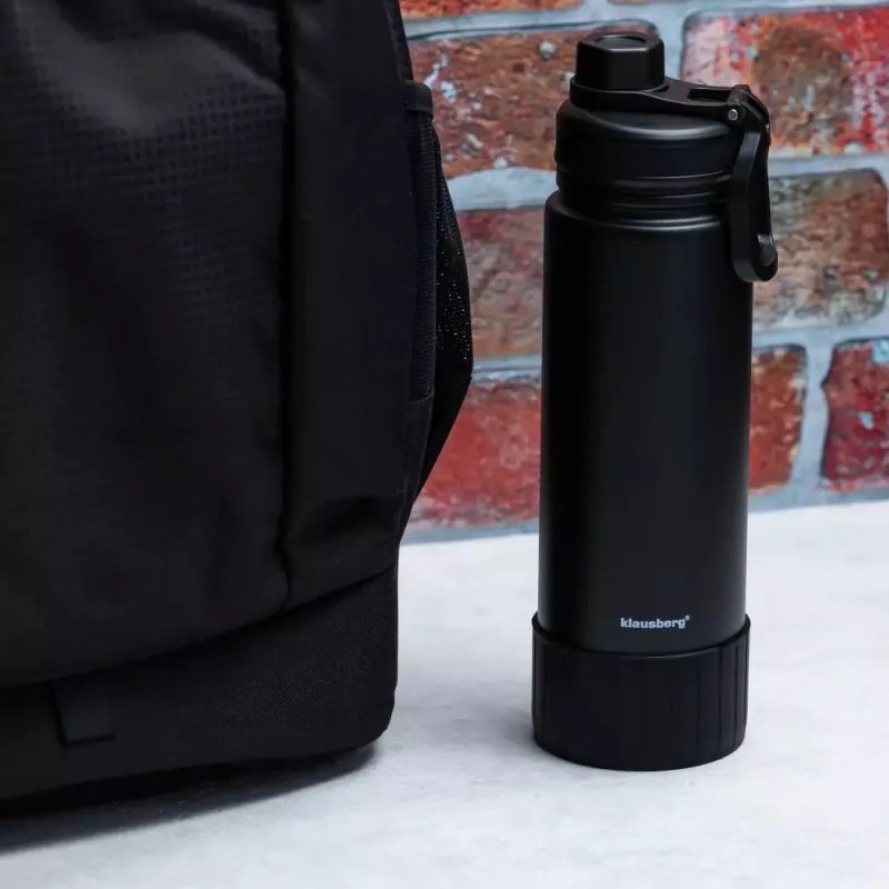 Sticlă termică Klausberg KB 7637, 720 ml, pereți dubli, oțel, negru