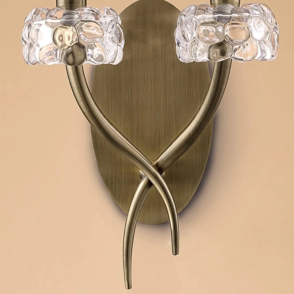 Aplica de perete clasica LOEWE antique brass/ abajur alb