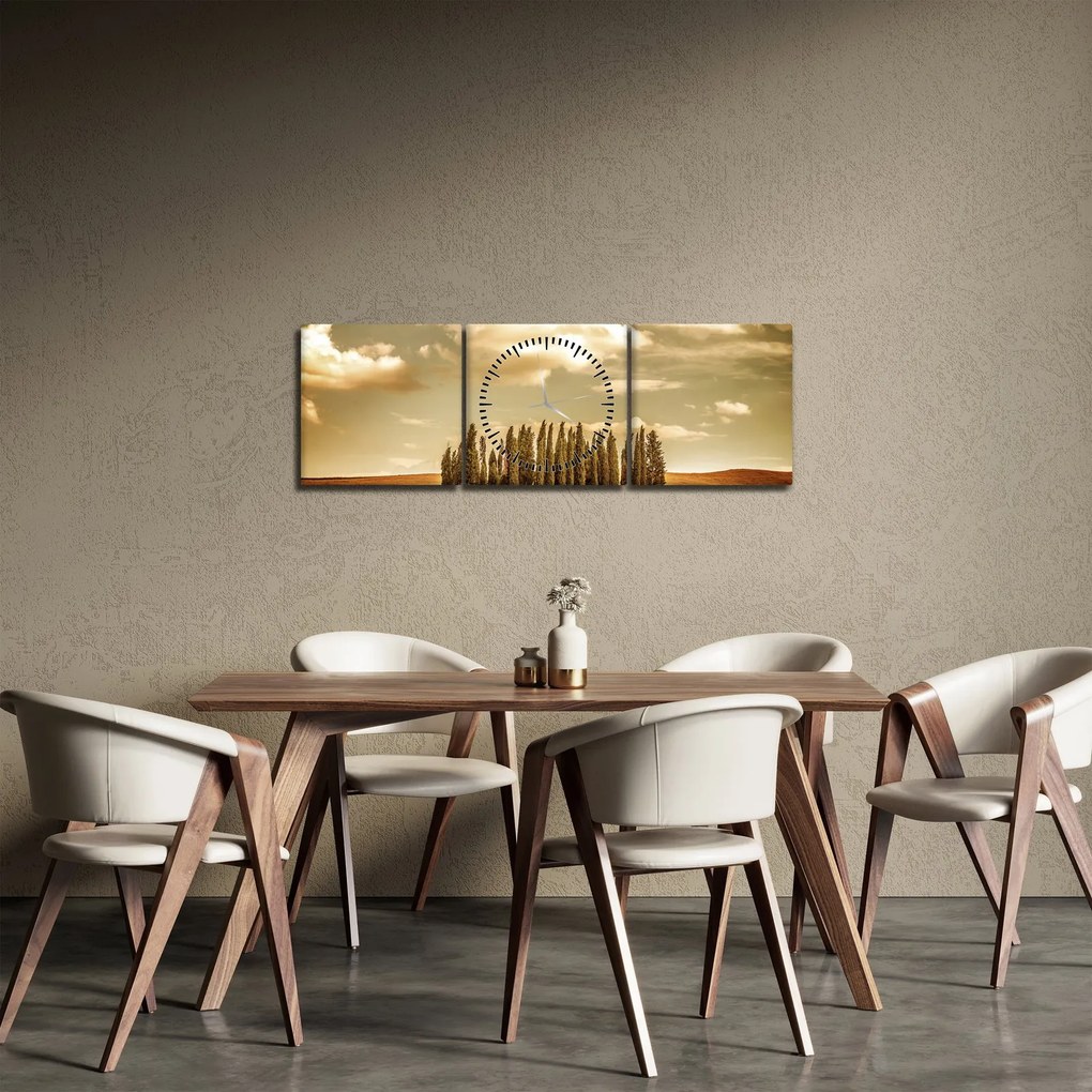 Tablou cu luncă (cu ceas) (90x30 cm)