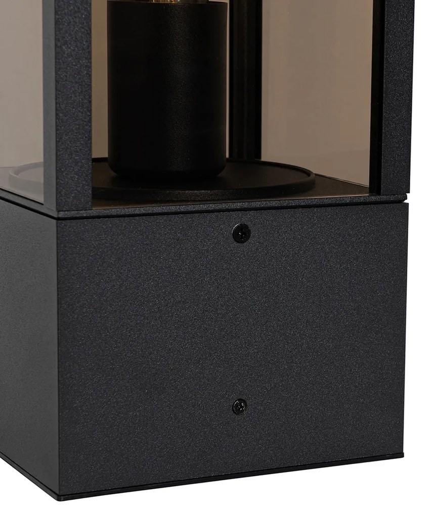 Lampa de exterior pe picioare neagra cu fum 40 cm IP44 - Charlois
