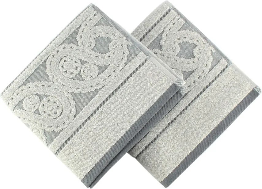 Set 2 prosoape Hurrem Grey, 50 x 90 cm, gri