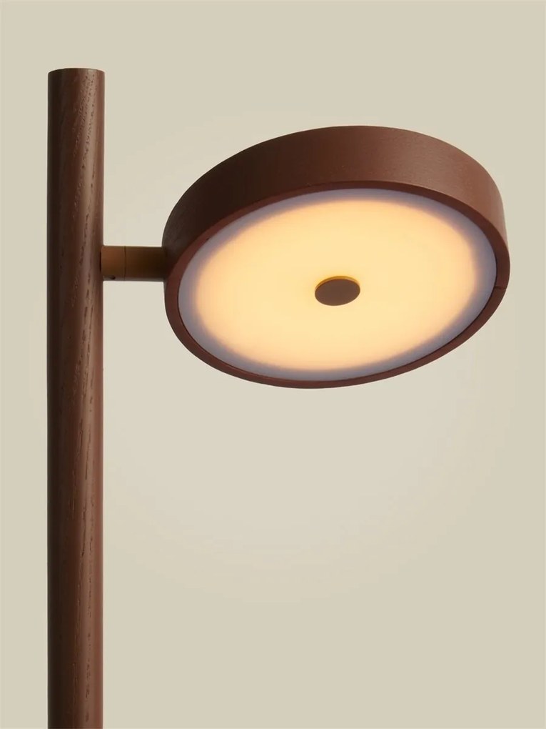 Lampadar LED din lemn de frasin maro Okinawa