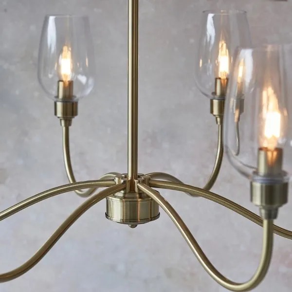 Endon 107791 - Candelabru pe lanț 6xE14/6W/230V alamă