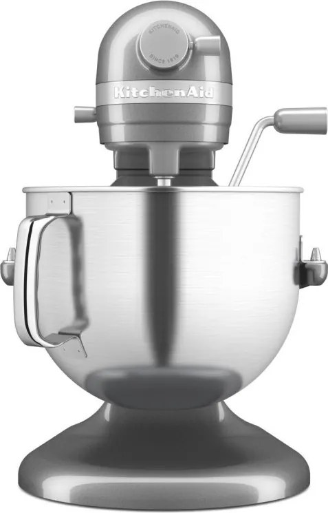 Mixer planetar KitchenAid Artisan 5KSM70SHXEMS Medallion silver, 375 W, 6,6 l, 11 viteze, 67 de puncte de contact, Ridicare bol, Viteză speciala „Fold”, Flex Edge, Gri metalizat