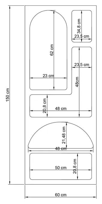 Bibliotecă albă 60x150 cm Lorin – Kalune Design