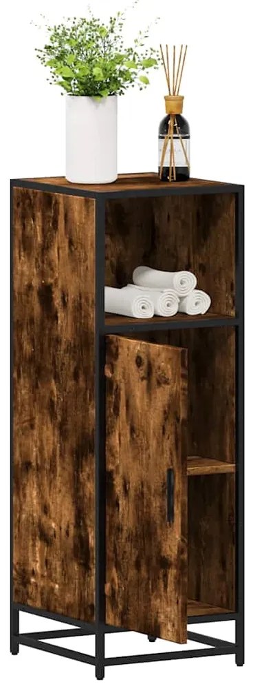 vidaXL Dulap de baie, stejar afumat, 35x37,5x100 cm, lemn prelucrat