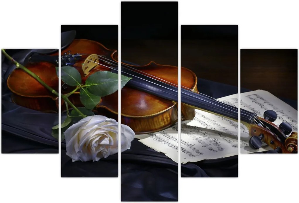 Tablou - Trandafiri și vioară (150x105 cm)